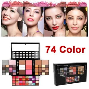 New Beginner Makeup Kit 74 Colors Shimmery Matte Eyeshadow Palette Girls Face Eye Cosmetic Long Lasting Waterproof Makeup Tools